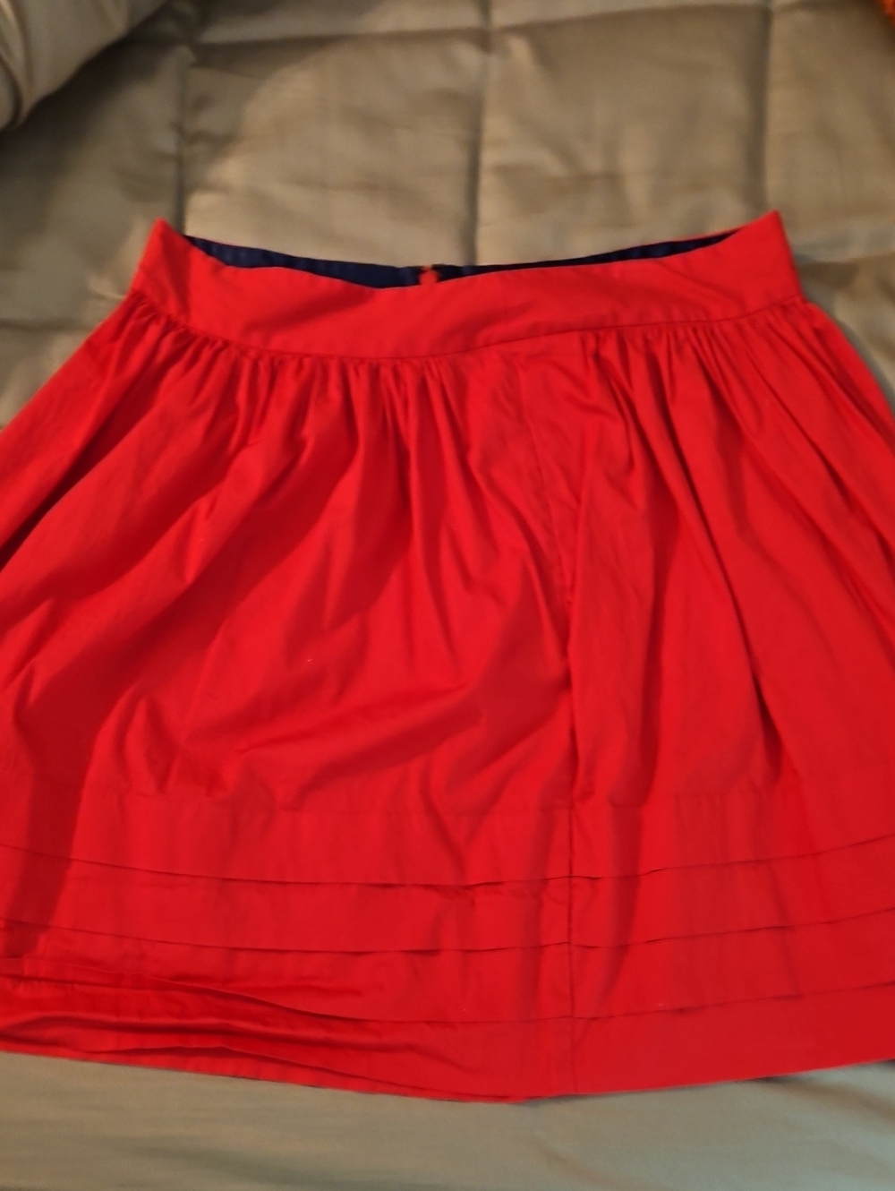 Banana Republic A Line Red Gathered Skirt Size 6